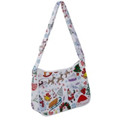 Christmas Theme Decor Illustration Pattern Zip Up Shoulder Bag by Amaryn4rt