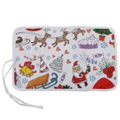 Christmas Theme Decor Illustration Pattern Pen Storage Case (m) by Amaryn4rt