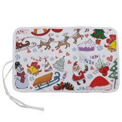 Christmas Theme Decor Illustration Pattern Pen Storage Case (l) by Amaryn4rt