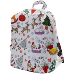 Christmas Theme Decor Illustration Pattern Zip Up Backpack by Amaryn4rt