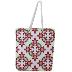 Christmas-wallpaper-background Full Print Rope Handle Tote (large) by Amaryn4rt