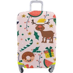 Colorful-funny-christmas-pattern Merry Xmas Luggage Cover (large) by Amaryn4rt