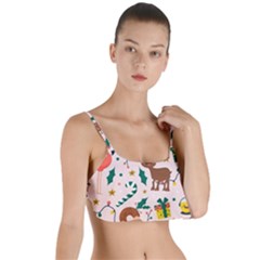 Colorful-funny-christmas-pattern Merry Xmas Layered Top Bikini Top  by Amaryn4rt