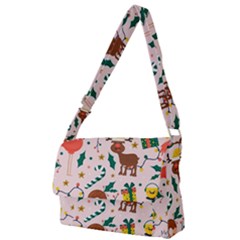 Colorful-funny-christmas-pattern Merry Xmas Full Print Messenger Bag (l)