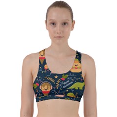 Colorful-funny-christmas-pattern Merry Christmas Xmas Back Weave Sports Bra