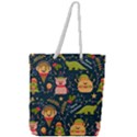 Colorful-funny-christmas-pattern Merry Christmas Xmas Full Print Rope Handle Tote (Large) View1