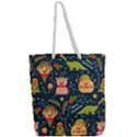 Colorful-funny-christmas-pattern Merry Christmas Xmas Full Print Rope Handle Tote (Large) View2