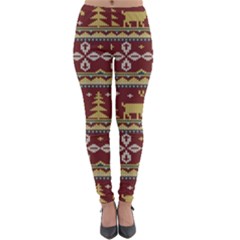 Beautiful-knitted-christmas-pattern Xmas Lightweight Velour Leggings by Amaryn4rt