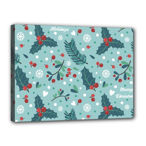 Seamless-pattern-with-berries-leaves Canvas 16  X 12  (stretched) by Amaryn4rt