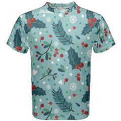 Seamless-pattern-with-berries-leaves Men s Cotton T-shirt by Amaryn4rt