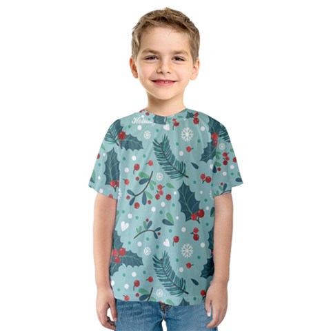 Seamless-pattern-with-berries-leaves Kids  Sport Mesh T-shirt by Amaryn4rt