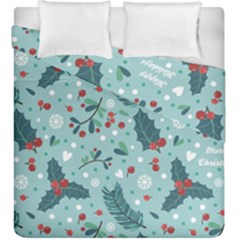 Seamless-pattern-with-berries-leaves Duvet Cover Double Side (king Size) by Amaryn4rt