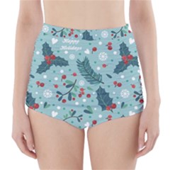 Seamless-pattern-with-berries-leaves High-waisted Bikini Bottoms by Amaryn4rt