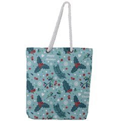 Seamless-pattern-with-berries-leaves Full Print Rope Handle Tote (large) by Amaryn4rt