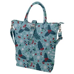 Seamless-pattern-with-berries-leaves Buckle Top Tote Bag by Amaryn4rt