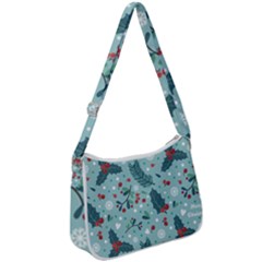 Seamless-pattern-with-berries-leaves Zip Up Shoulder Bag by Amaryn4rt