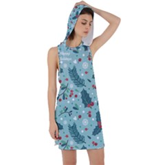 Seamless-pattern-with-berries-leaves Racer Back Hoodie Dress by Amaryn4rt