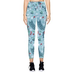 Seamless-pattern-with-berries-leaves Pocket Leggings  by Amaryn4rt