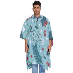 Seamless-pattern-with-berries-leaves Men s Hooded Rain Ponchos by Amaryn4rt