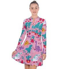 Colorful-funny-christmas-pattern Ho Ho Ho Long Sleeve Panel Dress by Amaryn4rt