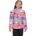 Colorful-funny-christmas-pattern Ho Ho Ho Kids  Puffer Bubble Jacket Coat View1