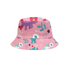 Colorful-funny-christmas-pattern Ho Ho Ho Inside Out Bucket Hat (kids) by Amaryn4rt