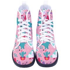 Colorful-funny-christmas-pattern Ho Ho Ho Women s High-top Canvas Sneakers by Amaryn4rt