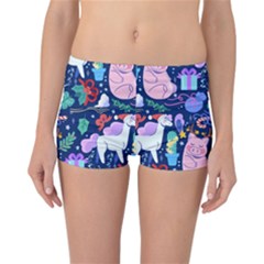 Colorful-funny-christmas-pattern Pig Animal Reversible Boyleg Bikini Bottoms by Amaryn4rt