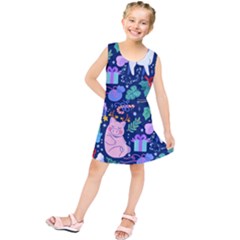 Colorful-funny-christmas-pattern Pig Animal Kids  Tunic Dress by Amaryn4rt