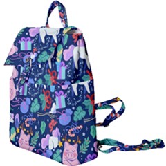 Colorful-funny-christmas-pattern Pig Animal Buckle Everyday Backpack by Amaryn4rt