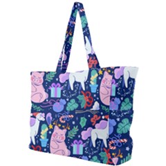 Colorful-funny-christmas-pattern Pig Animal Simple Shoulder Bag by Amaryn4rt