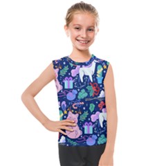 Colorful-funny-christmas-pattern Pig Animal Kids  Mesh Tank Top by Amaryn4rt