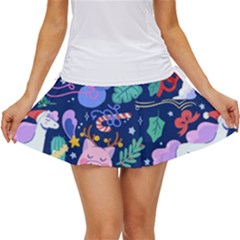 Colorful-funny-christmas-pattern Pig Animal Women s Skort by Amaryn4rt