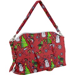 Santa Snowman Gift Holiday Christmas Cartoon Canvas Crossbody Bag