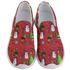 Santa Snowman Gift Holiday Christmas Cartoon Men s Lightweight Slip Ons