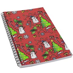 Santa Snowman Gift Holiday Christmas Cartoon 5 5  X 8 5  Notebook by Amaryn4rt