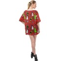 Santa Snowman Gift Holiday Christmas Cartoon Oversized Chiffon Top View2