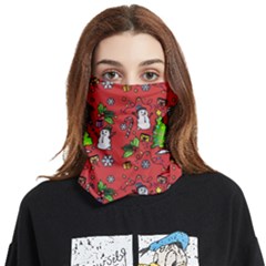 Santa Snowman Gift Holiday Christmas Cartoon Face Covering Bandana (Two Sides)