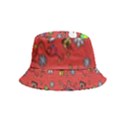 Santa Snowman Gift Holiday Christmas Cartoon Inside Out Bucket Hat (Kids) View1