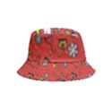 Santa Snowman Gift Holiday Christmas Cartoon Inside Out Bucket Hat (Kids) View2