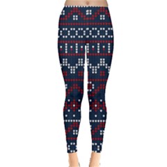 Christmas-concept-with-knitted-pattern Everyday Leggings  by Amaryn4rt