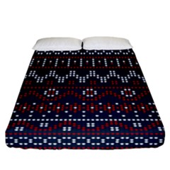 Christmas-concept-with-knitted-pattern Fitted Sheet (california King Size) by Amaryn4rt