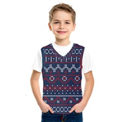 Christmas-concept-with-knitted-pattern Kids  Basketball Tank Top by Amaryn4rt