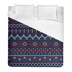 Christmas-concept-with-knitted-pattern Duvet Cover (full/ Double Size) by Amaryn4rt