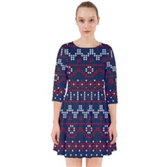 Christmas-concept-with-knitted-pattern Smock Dress by Amaryn4rt