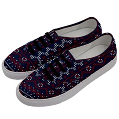 Christmas-concept-with-knitted-pattern Men s Classic Low Top Sneakers by Amaryn4rt