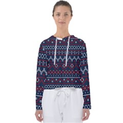 Christmas-concept-with-knitted-pattern Women s Slouchy Sweat by Amaryn4rt