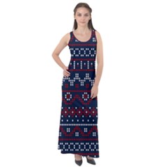 Christmas-concept-with-knitted-pattern Sleeveless Velour Maxi Dress by Amaryn4rt