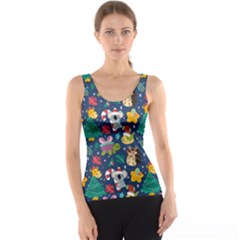 Colorful-funny-christmas-pattern  --- Women s Basic Tank Top by Amaryn4rt