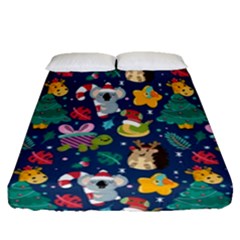 Colorful-funny-christmas-pattern  --- Fitted Sheet (queen Size) by Amaryn4rt